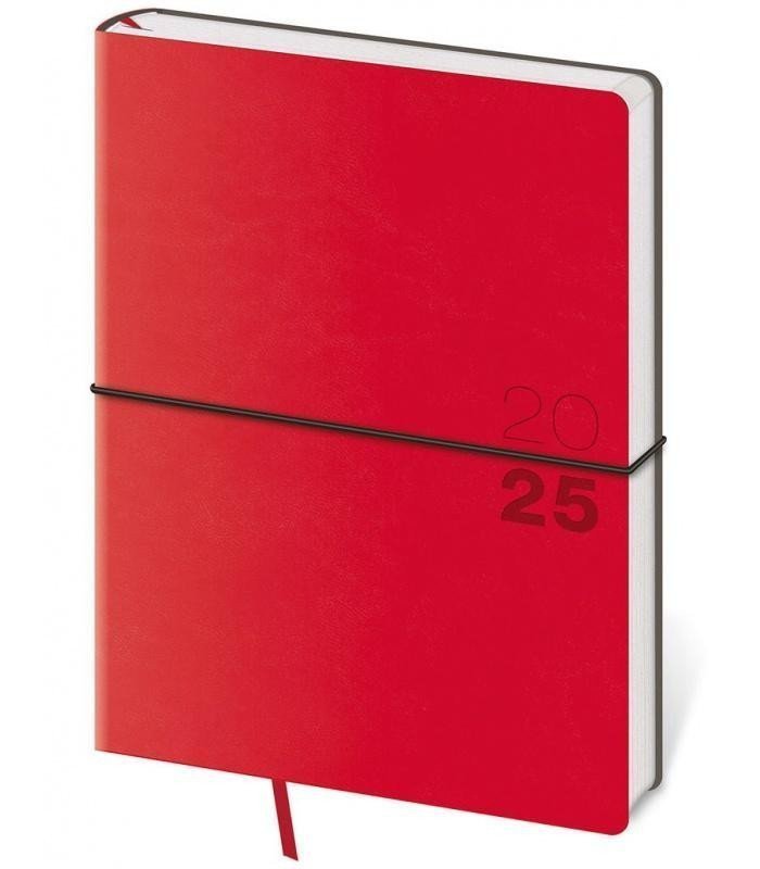 Diář 2025 Flexio týdenní A5 červená