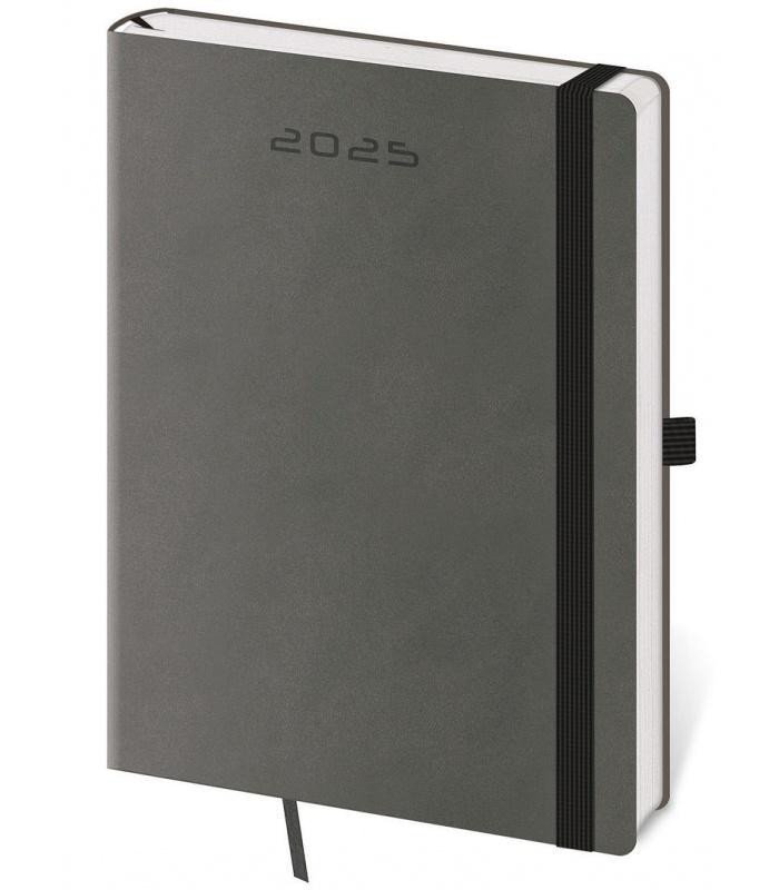 Diář 2025 Flexies denní A5 tmavě šedá