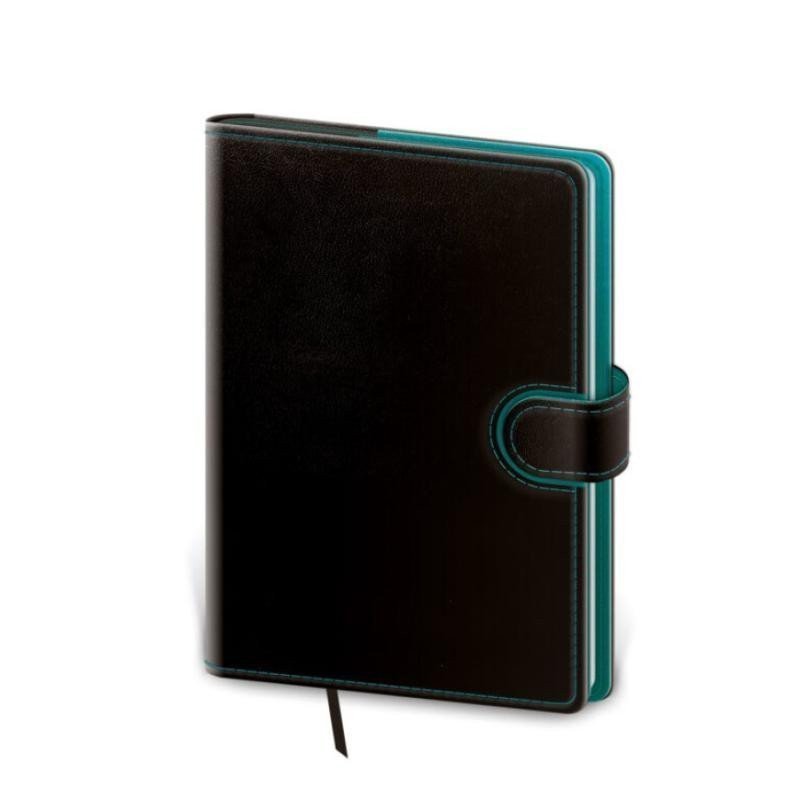 Zápisník Flip černopetrolejová 13 tečkovaný L