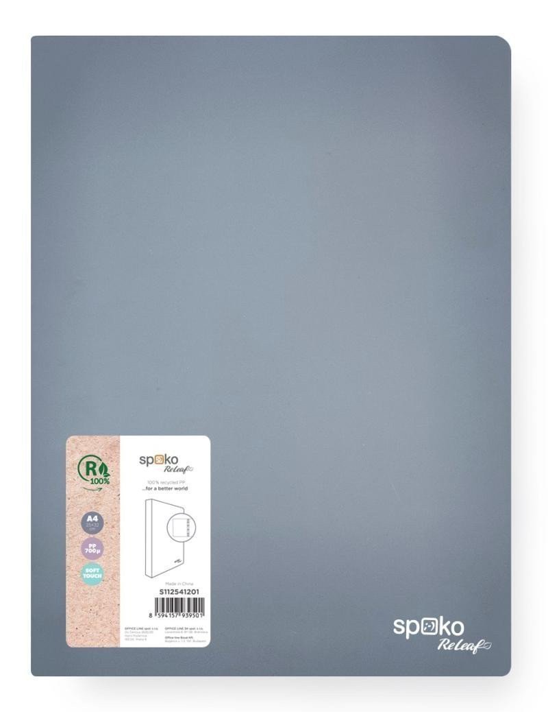 Spoko ReLeaf kroužkový pořadač 4RO 35mm A4 SoftTouch - šedý