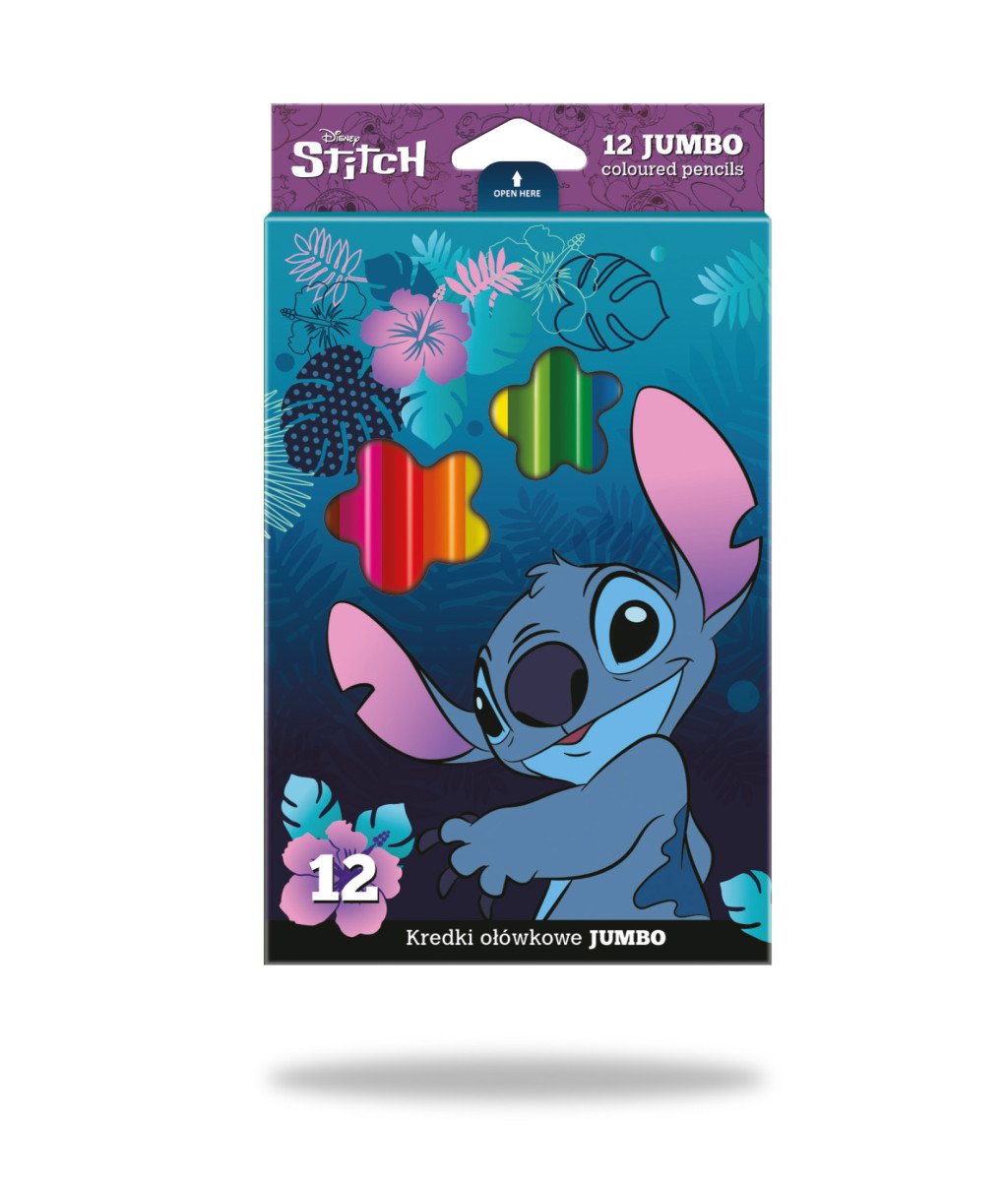 Colorino pastelky trojhranné JUMBO Stitch 12 barev