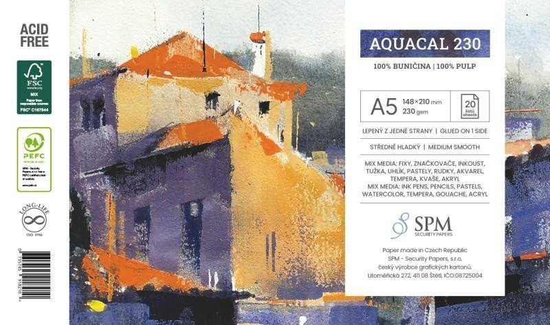 Grafický blok Aquacal 230 gm2 A5