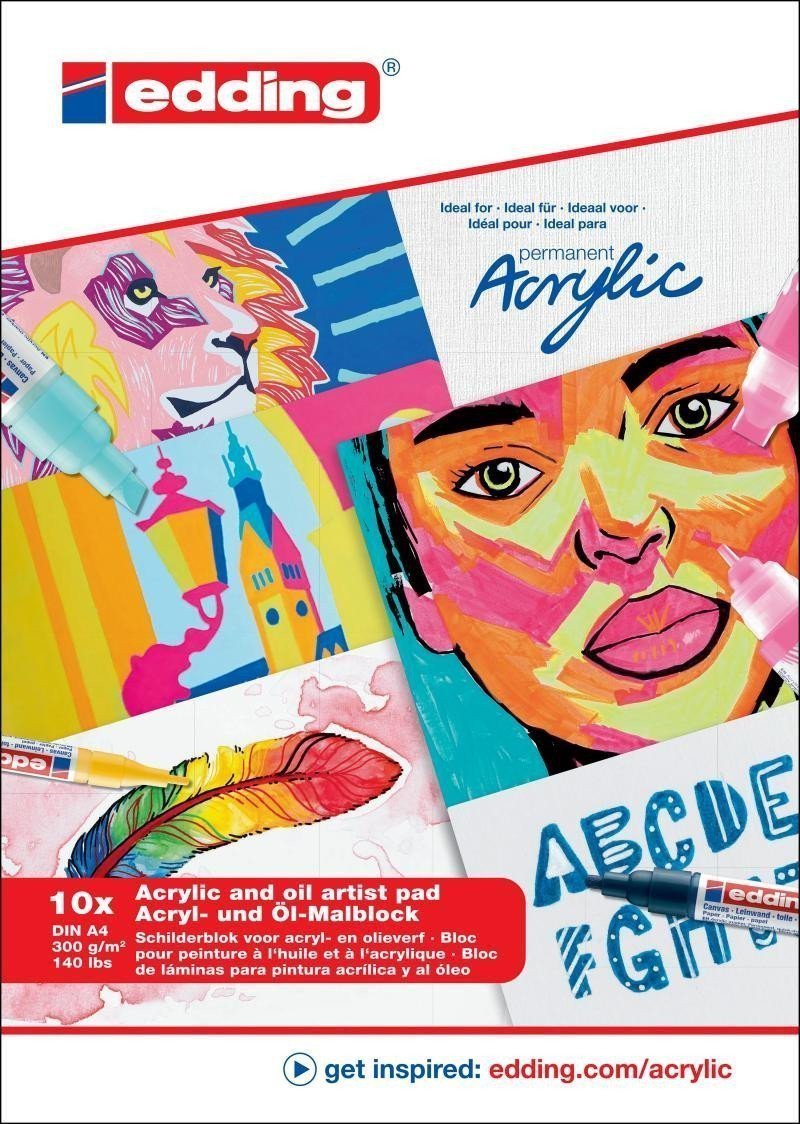 Edding Blok pohlednic Acrylic A4 10 listů bílý