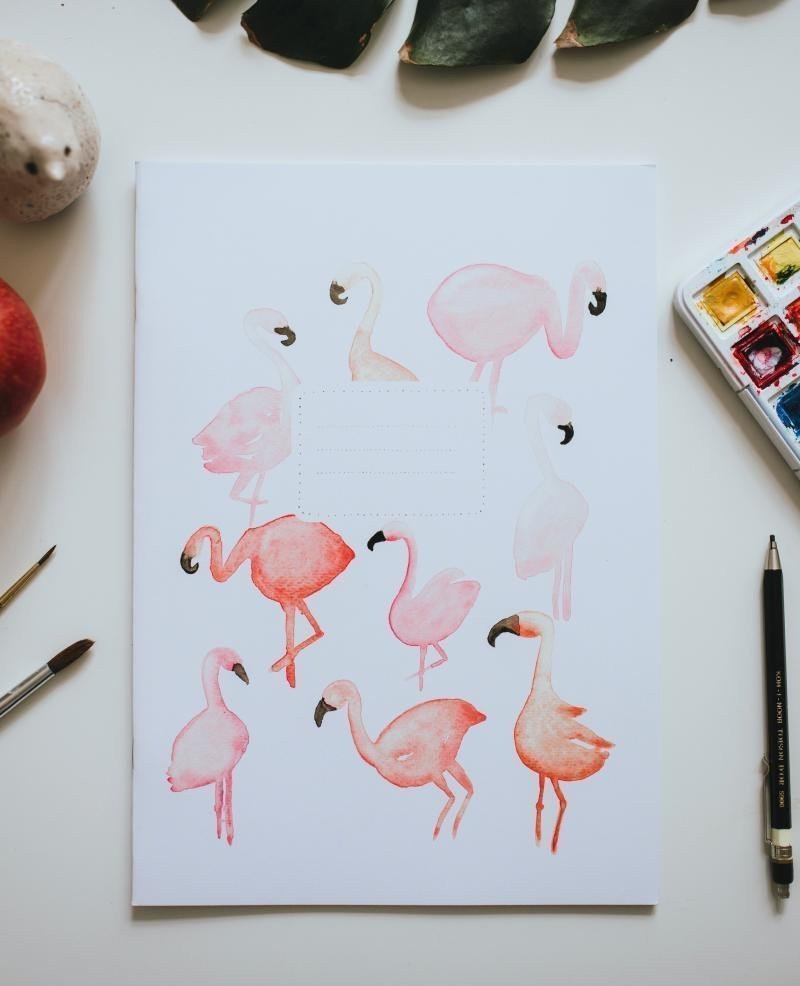 Be Nice EKO Školní sešit 522A5 pomocné linky - Plameňáci