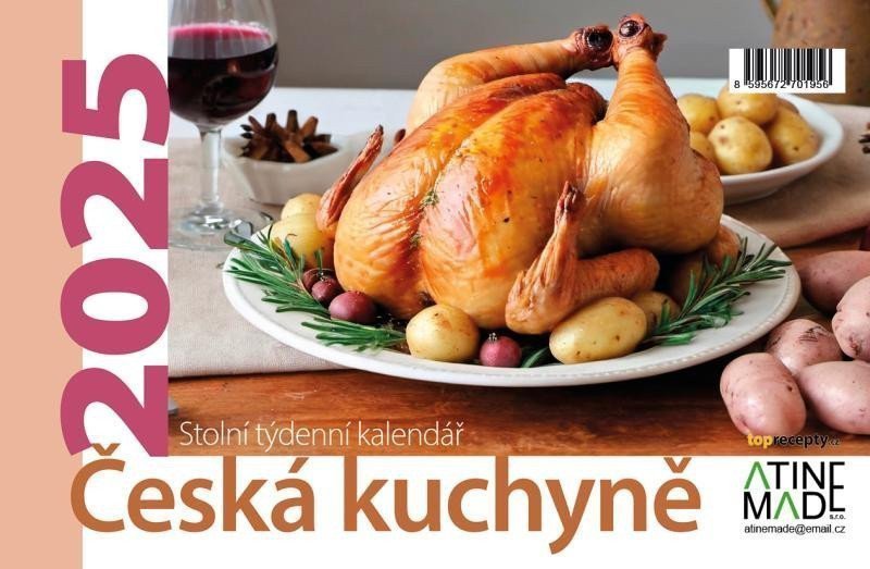 Kalendář 2025 Česká kuchyně stolní týdenní 225 x 150 mm