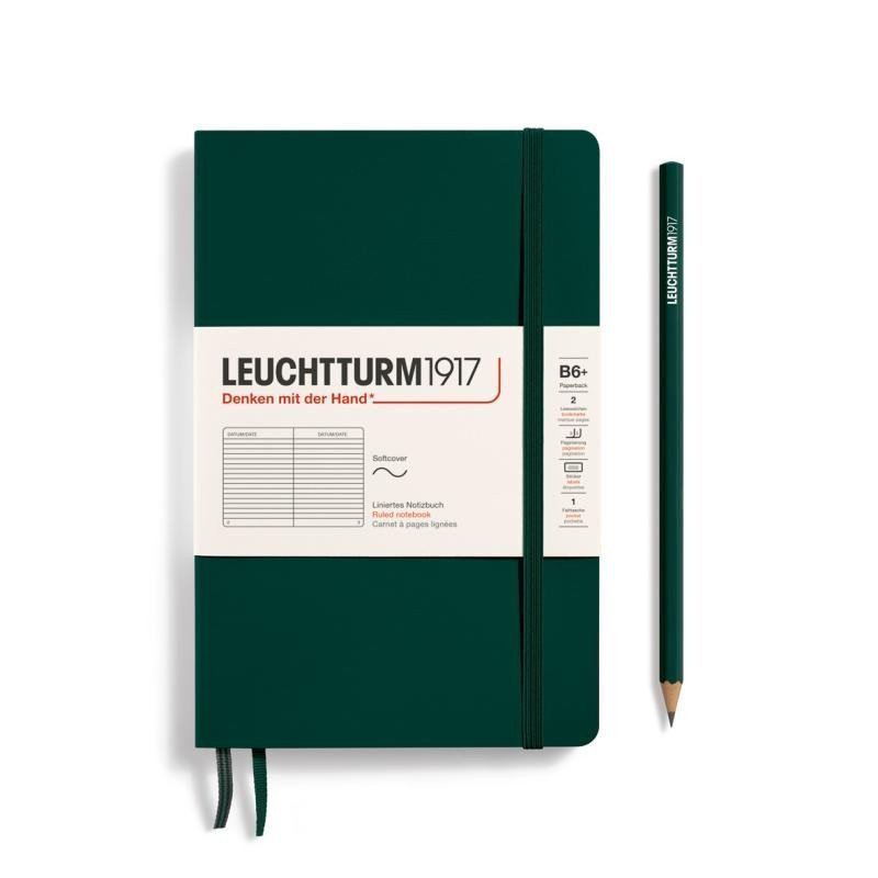 Leuchtturm1917 Zápisník Forest Green Softcover B6 linkovaný