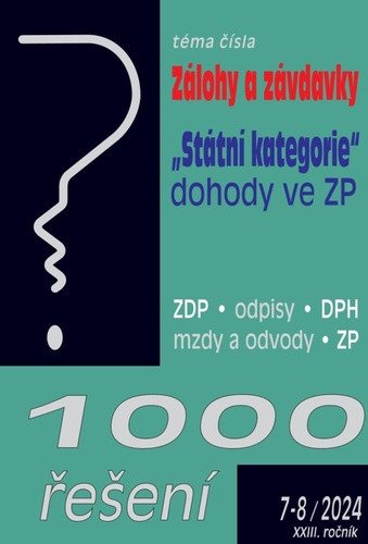 1000 řešení 7-82024 Zálohy a závdavky - Odpisy Státní kategorie a dohody ve zdravotním pojištění