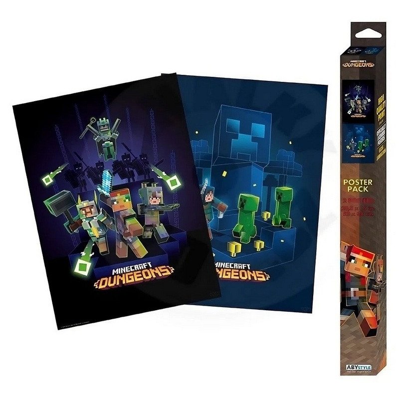 Minecraft Set Plakátů Dungeons 2 ks
