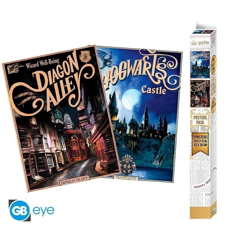 Harry Potter Set plakátů Bradavice  Příčná ulice 2 ks