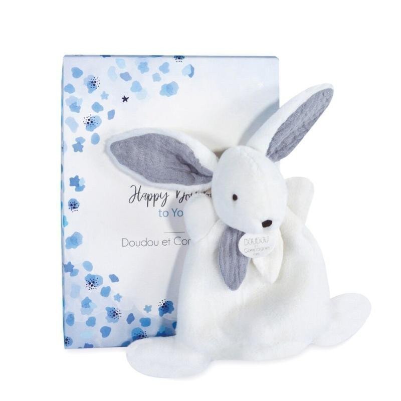 Dárková krabička modrá -  mini  králíček 17 cm