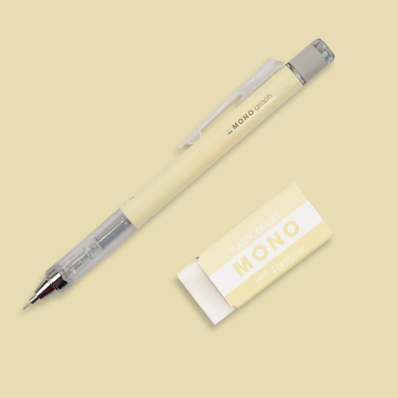 Mikrotužka Mono Graph Pastel s gumou - cream yellow 05mm blistr