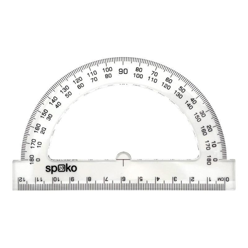 Spoko úhloměr 12 cm 180  - transparentní