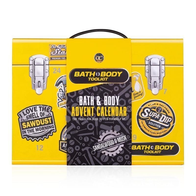 Adventní kalendář BATH  BODY TOOLKIT v dárkové krabici na nářadí