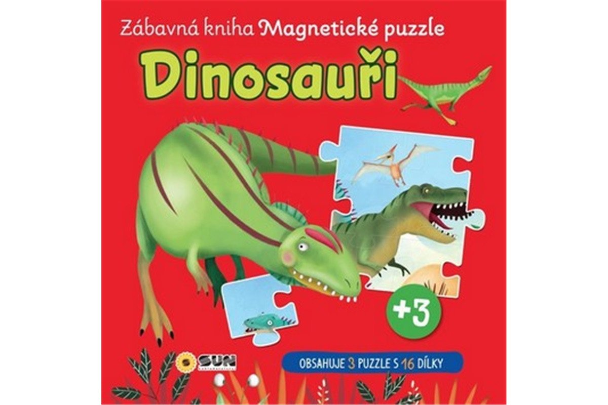 Zábavná magnetická kniha Dinosauři - čti a skládej