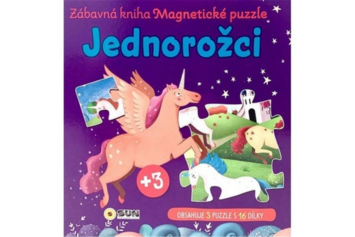 Zábavná magnetická kniha Jednorožci - čti a skládej