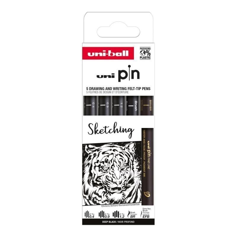 UNI PIN Drawing - sada linerů Sketching 5 ks
