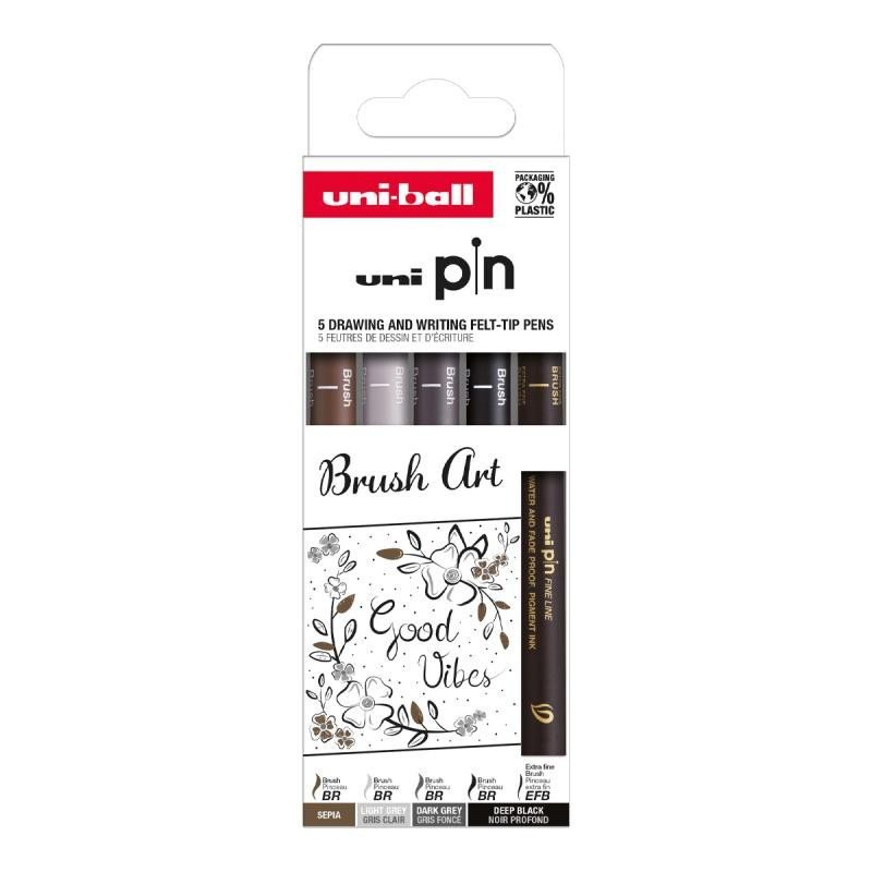 UNI PIN Creative writing - sada linerů Brush 5 ks