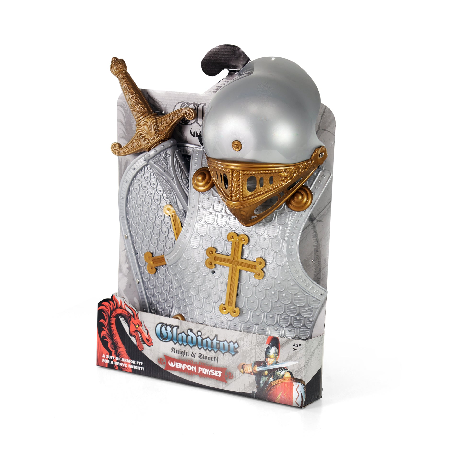 Large knight costume set with sword and shield