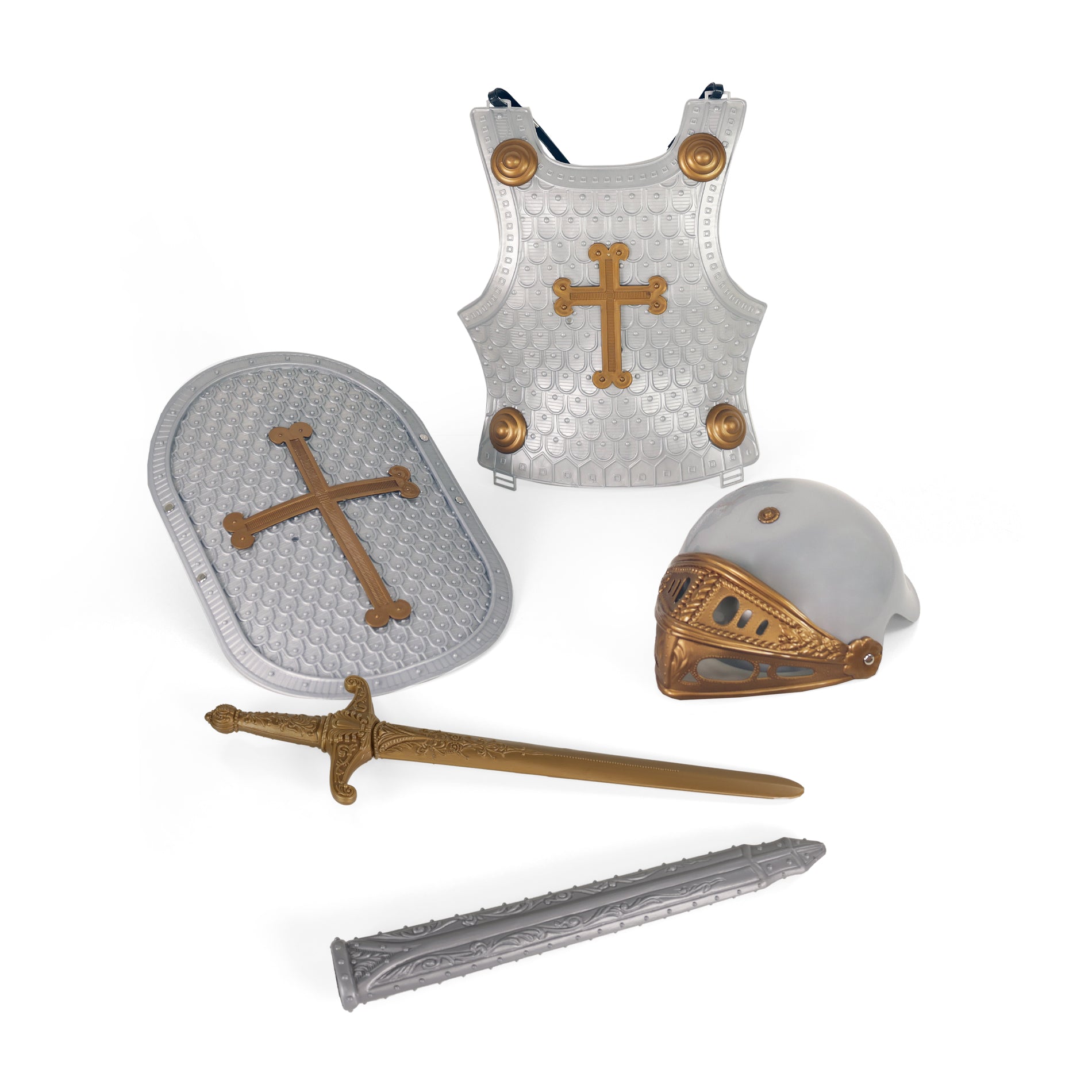 Large knight costume set with sword and shield