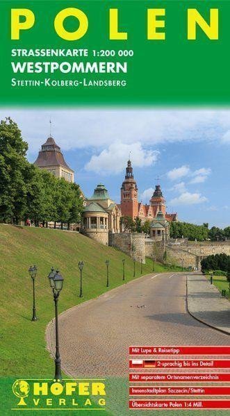 Polsko Západní Pomořansko - Štětín  Kolberg  Landsberg 1200 000  automapa
