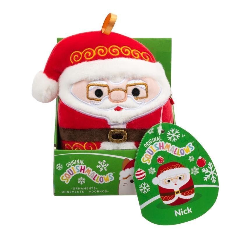 Squishmallows Vánoční ozdoba Santa s brýlemi Nick 10 cm