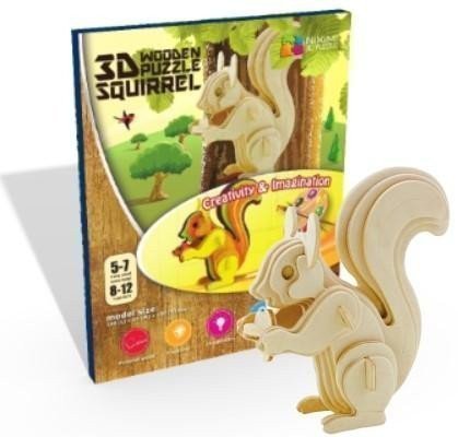 NiXiM Dřevěné 3D puzzleVeverka