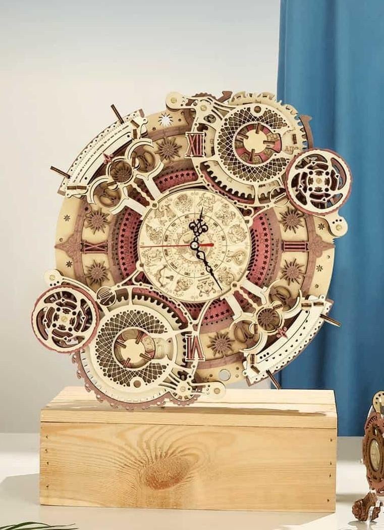 NiXiM Dřevěné 3D puzzleNástěnné hodiny s kalendářem