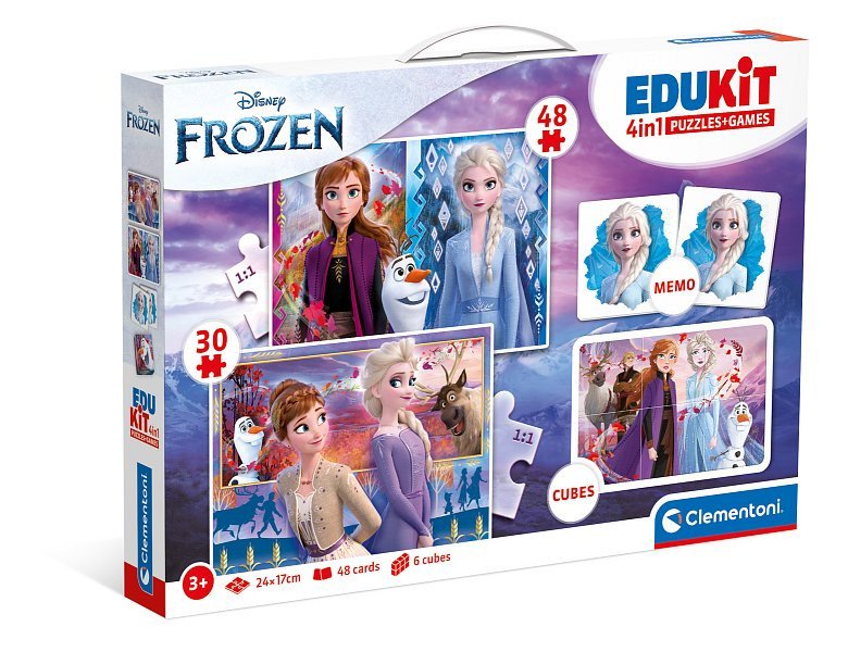 Edukit Frozen 4v1 pexeso 48  30 puzzle 6 kostek