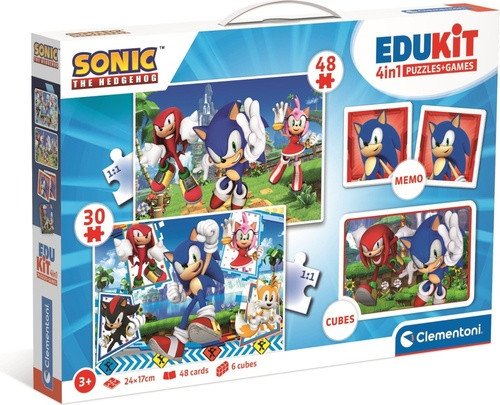 Edukit Sonic 4v1 pexeso 48  30 puzzle 6 kostek