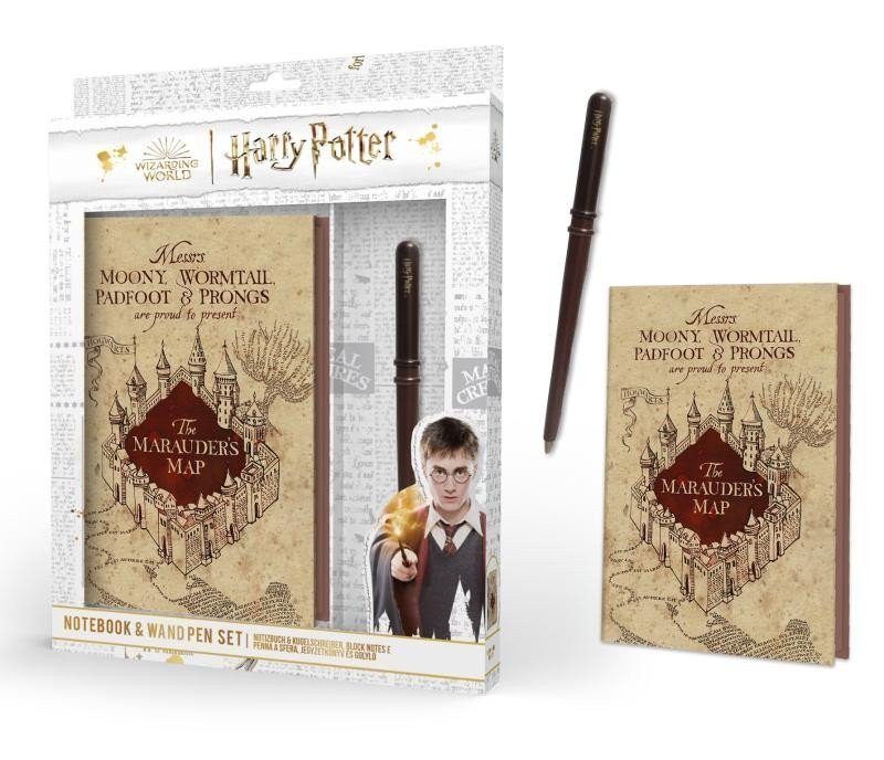 Harry Potter Zápisník A5 s hůlkou Pobertův plánek