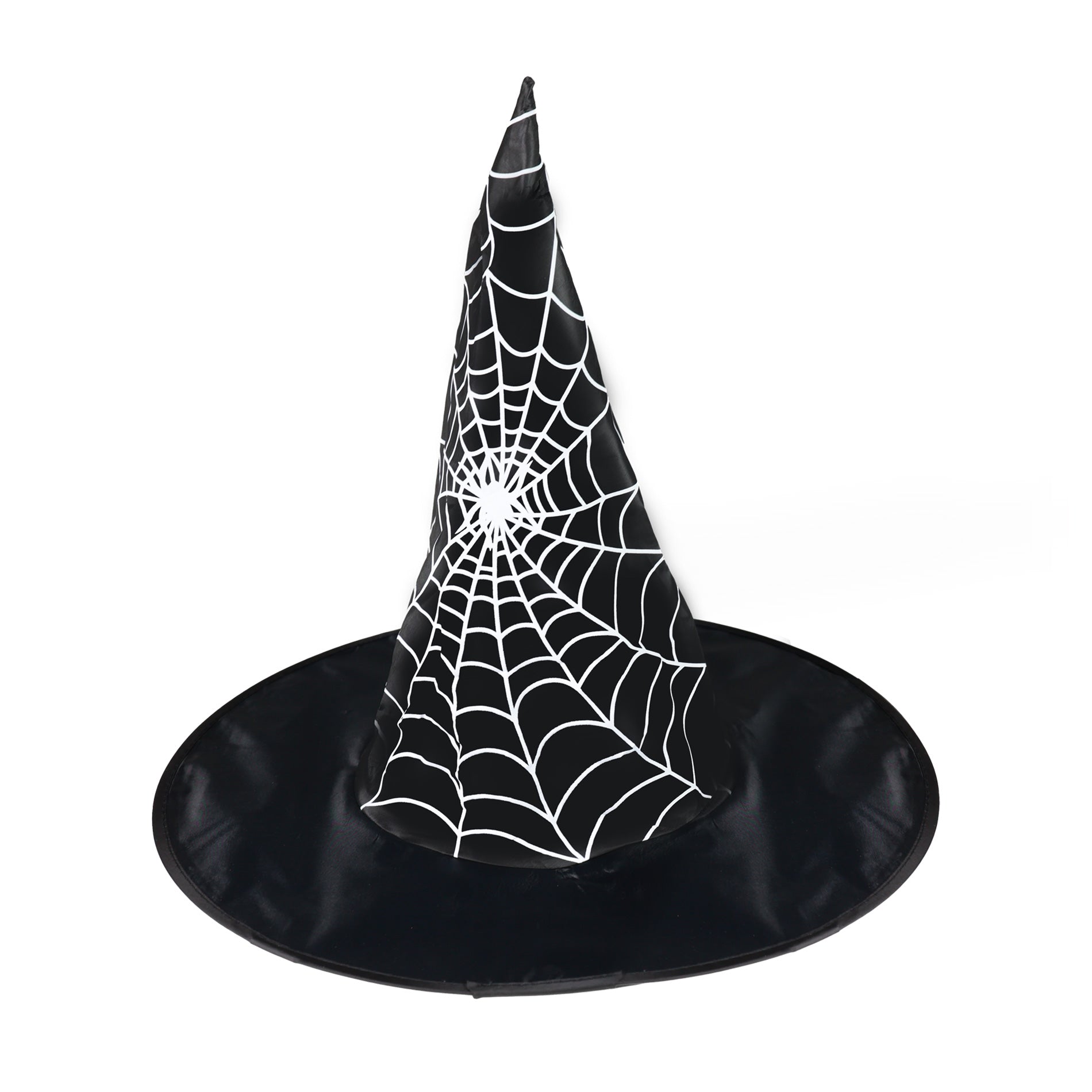Children's hat with white spiderweb decoration