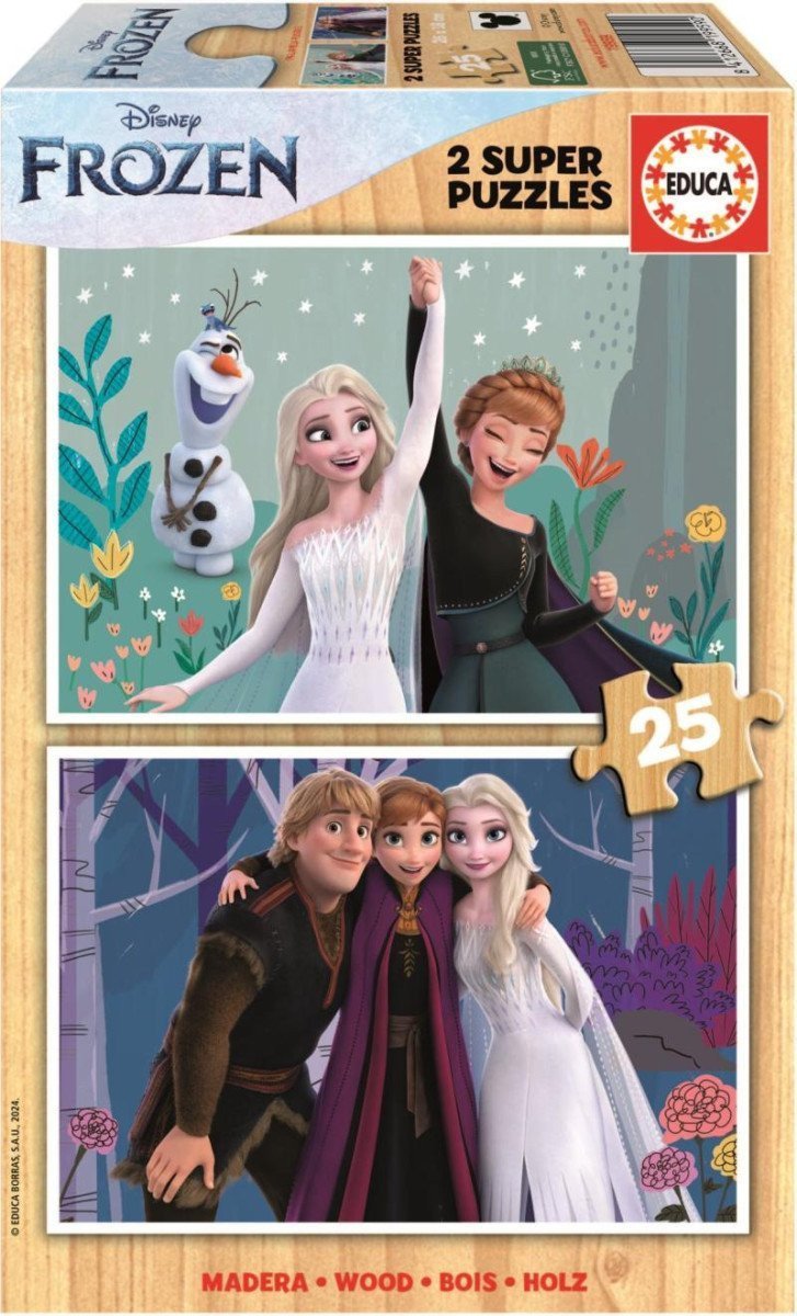 Dřevěné puzzle Ledové království2x25 dílků