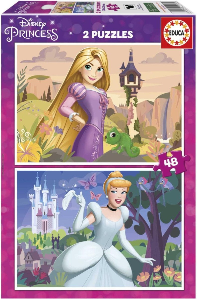 Puzzle Disney princezny Locika a Popelka2x48 dílků