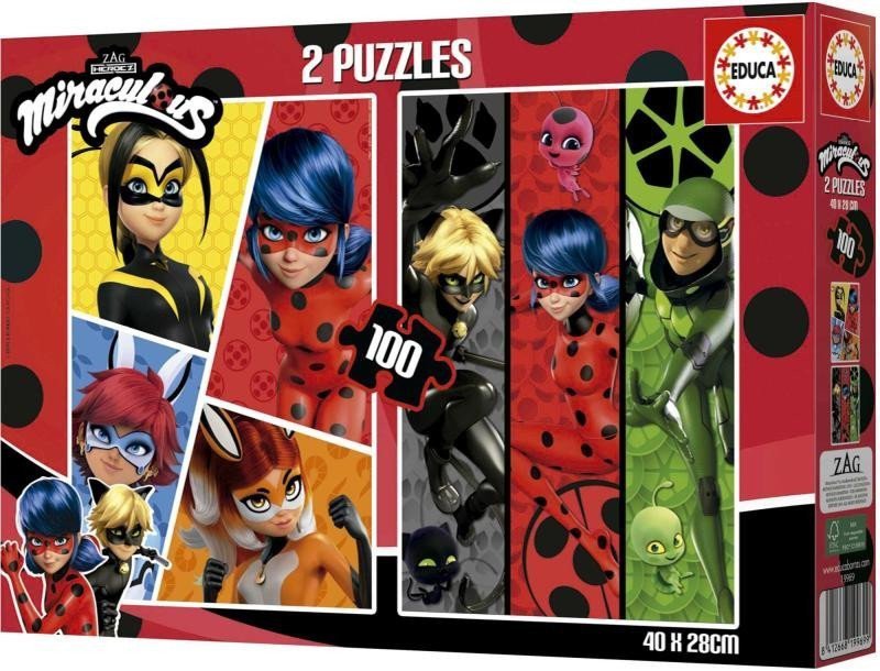 Puzzle Kouzelná Beruška a Černý kocour2x100 dílků