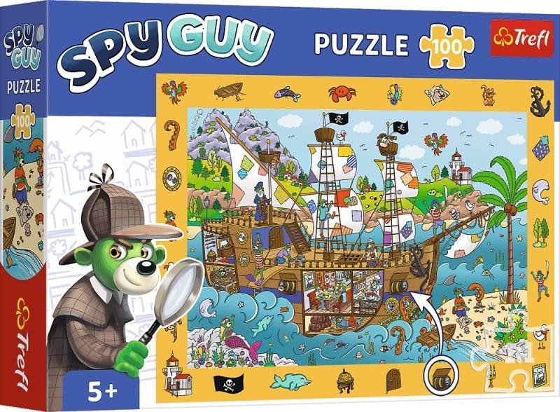 Puzzle s hledáním obrázků Spy Guy Pirátská loď100 dílků