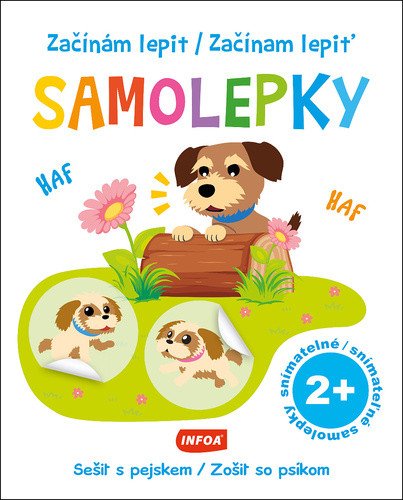 Začínám lepit samolepky - Sešit s pejskem  Začínam lepiť samolepky - Zošit so psíkom