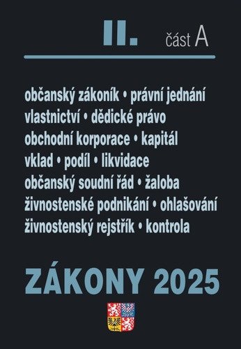Zákony IIA 2025 Občanský zákoník - Obchodní korporace Občanský soudní řád Živnostenský zákon