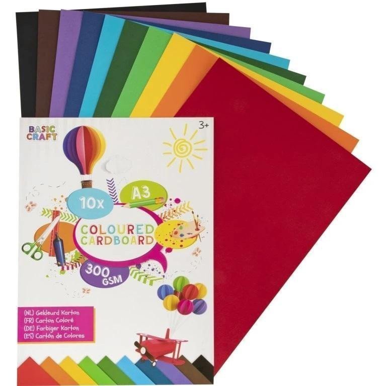 Blok s barevnými papíry A3 10 listů 300 gms