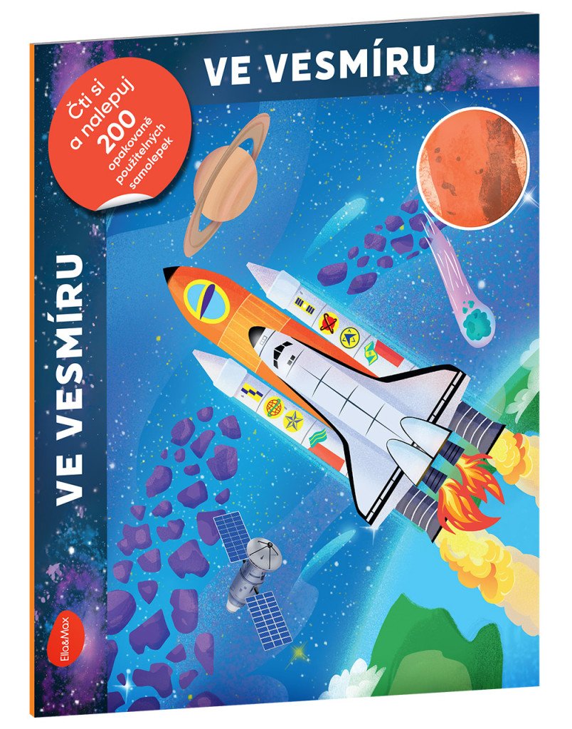 Ve vesmíru - Čti a nalepuj kniha se samolepkami