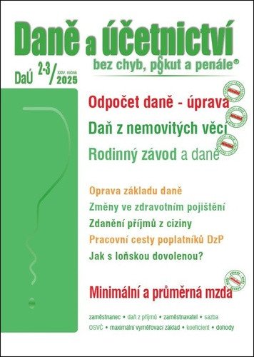 DaÚ 2-32025 Odpočet daně - úprava pravidel
