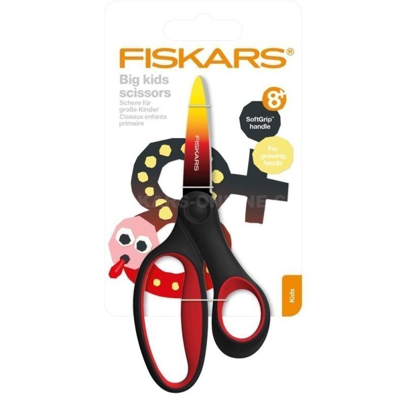 Fiskars Velké dětské nůžky 15 cm červeno černá