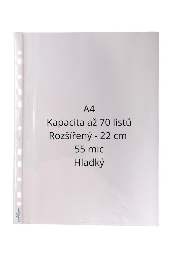 Prospektový obal CONCORDE A4 55 mic rozšířený hladký sada 100ks