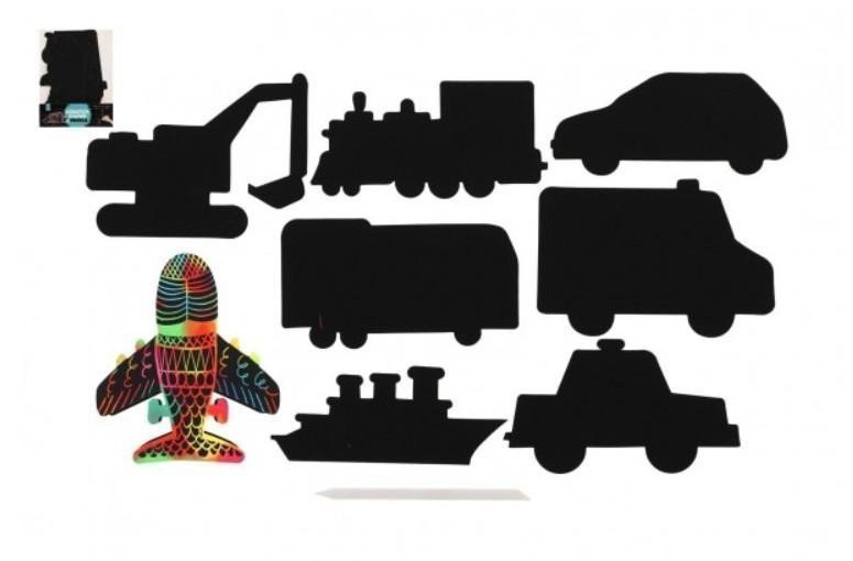 Škrabací obrázek Dopravní prostředky8 ks