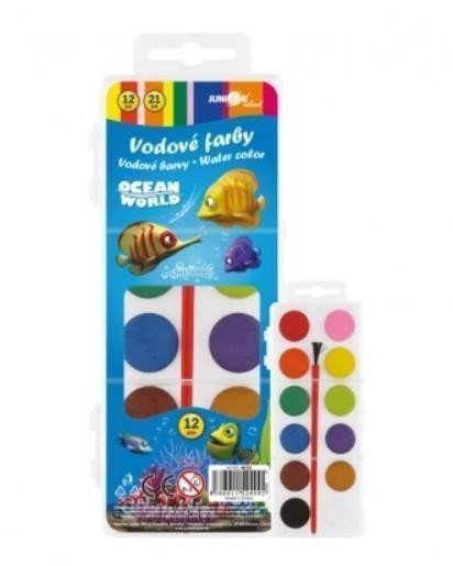 Vodové barvy Ocean World12 barev se štětcem