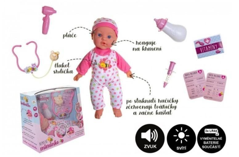 Miminko nemocné s doplňkyse zvukem světlem