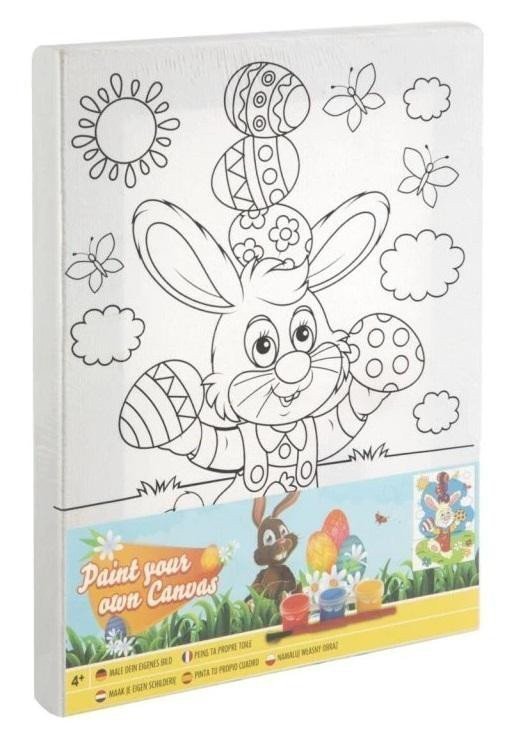 Malování na plátno akrylové barvy - Zajíček