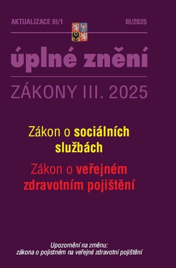 Aktualizace III1 2025 O sociálních službách o veřejném zdravotním