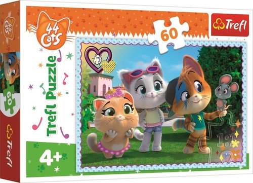 Puzzle 44 koček Hra s kamarády 60 dílků