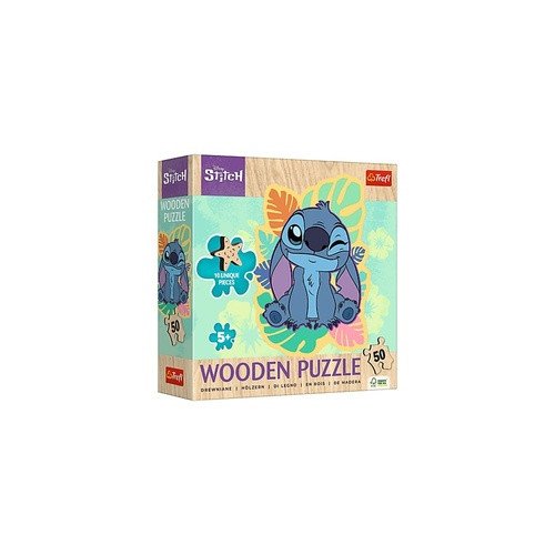 Dřevěné obrysové puzzle Stitch 50 dílků