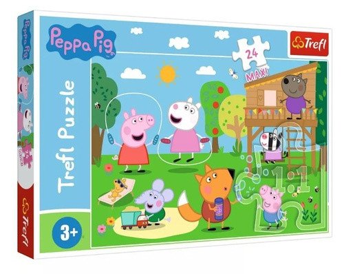 Puzzle Prasátko Peppa Zábava v trávě MAXI 24 dílků